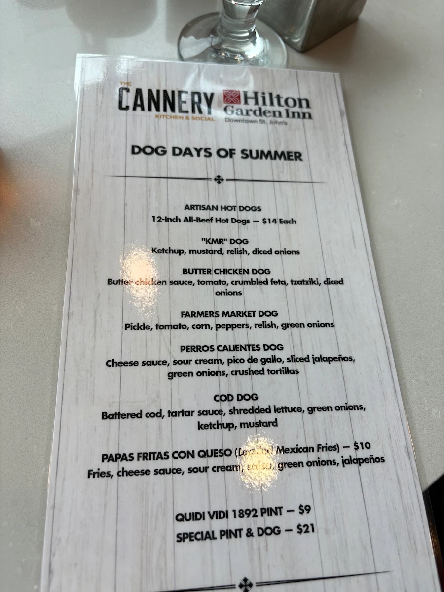 Menu, The Cannery Kitchen & Social