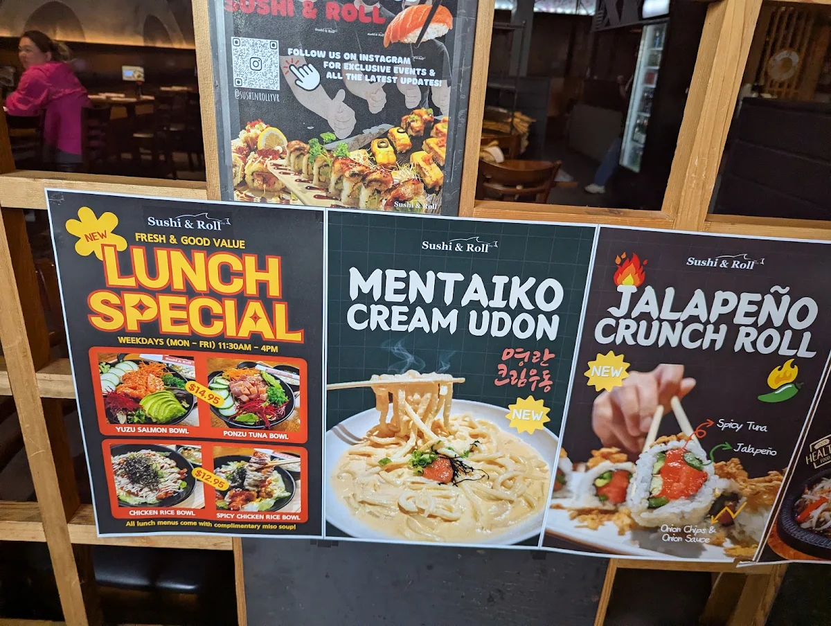Menu, Sushi & Roll