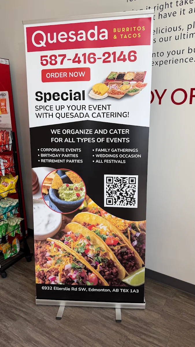Menu, Quesada Burritos & Tacos