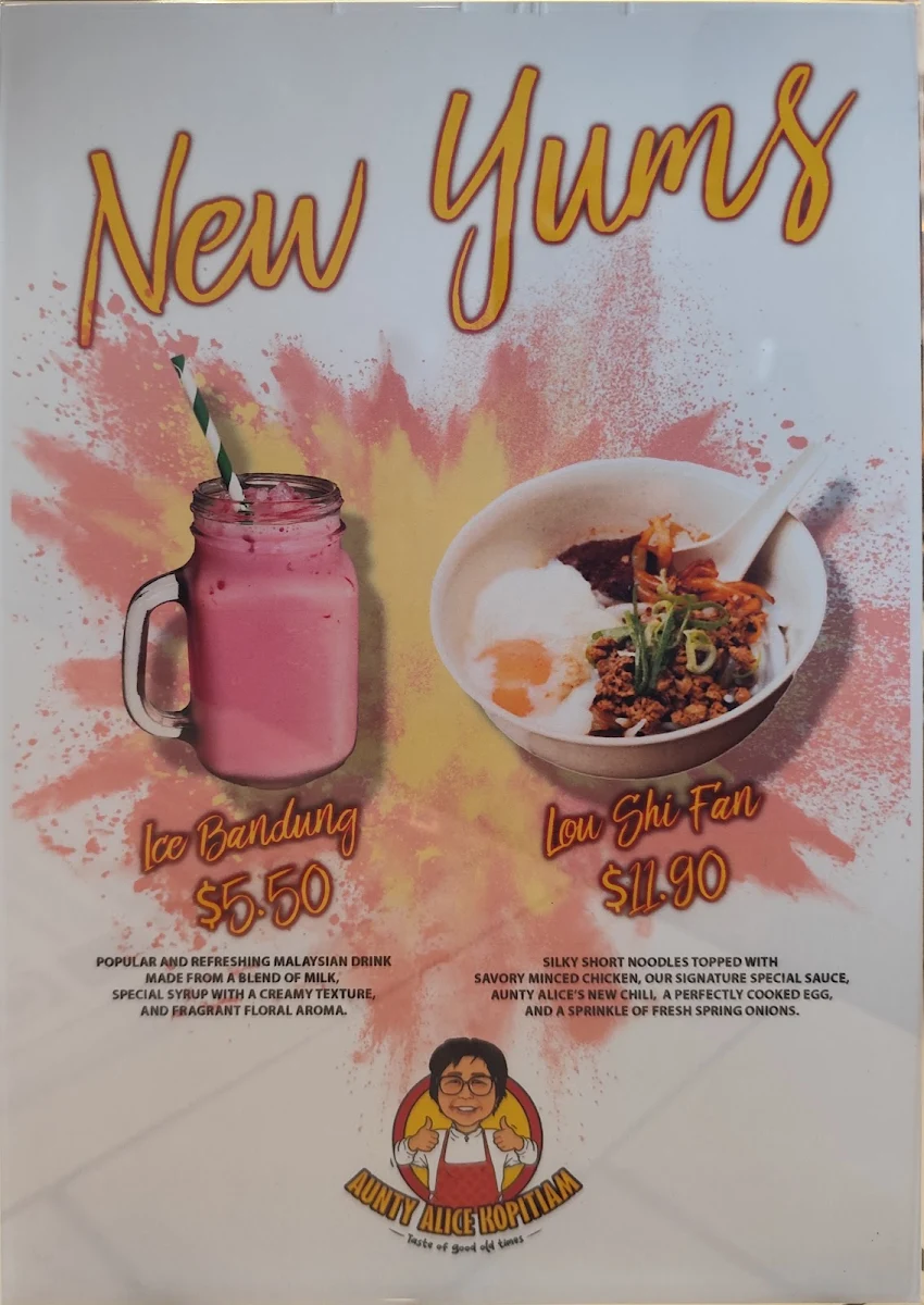 Menu, Aunty Alice Kopitiam