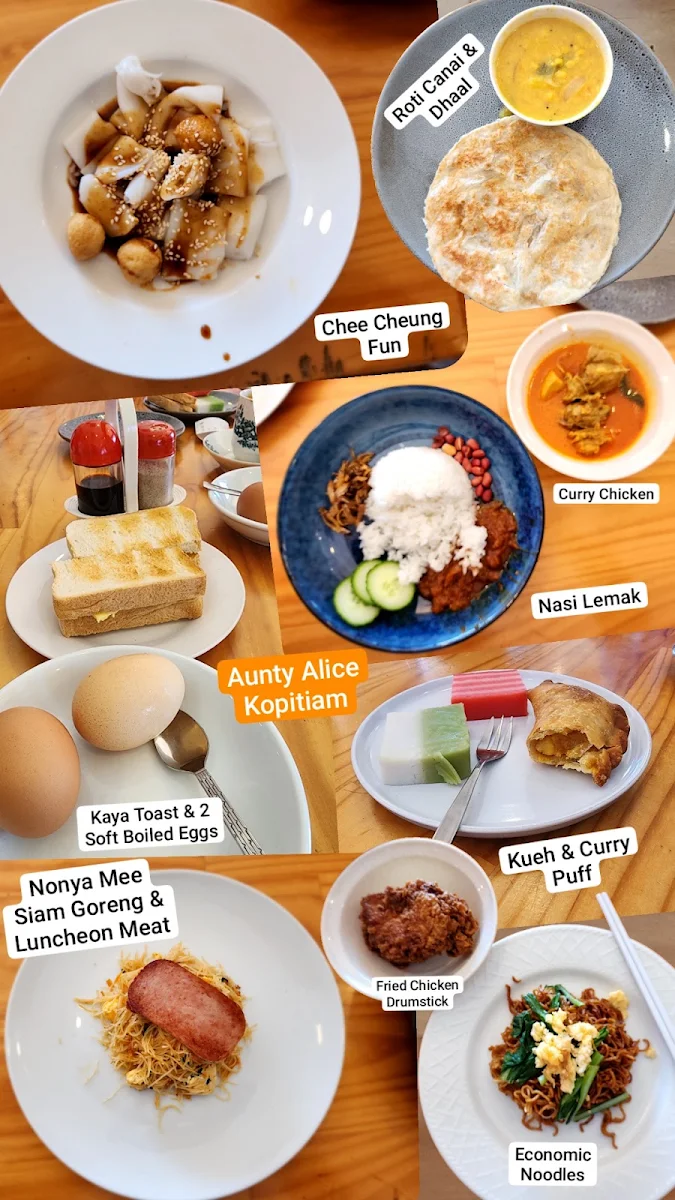 Menu, Aunty Alice Kopitiam