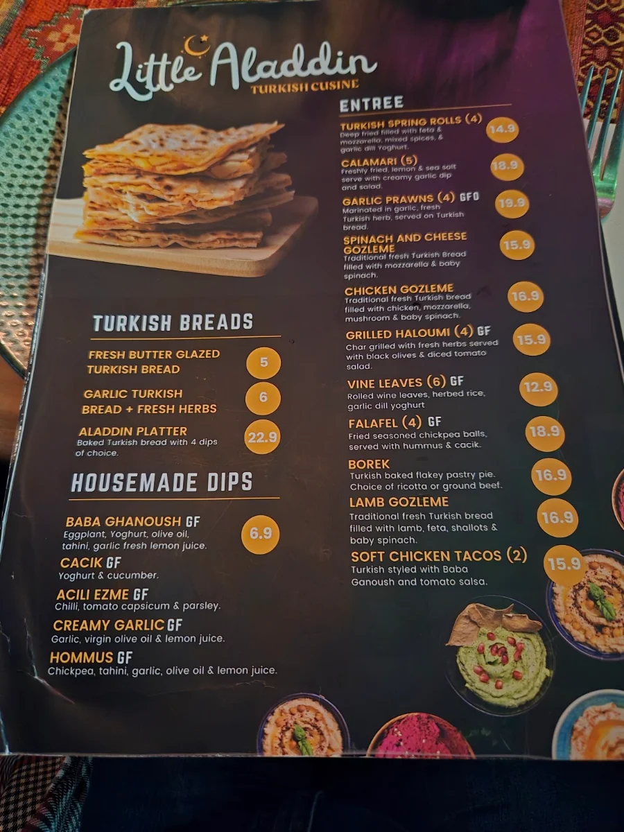 Menu, Little Aladdin