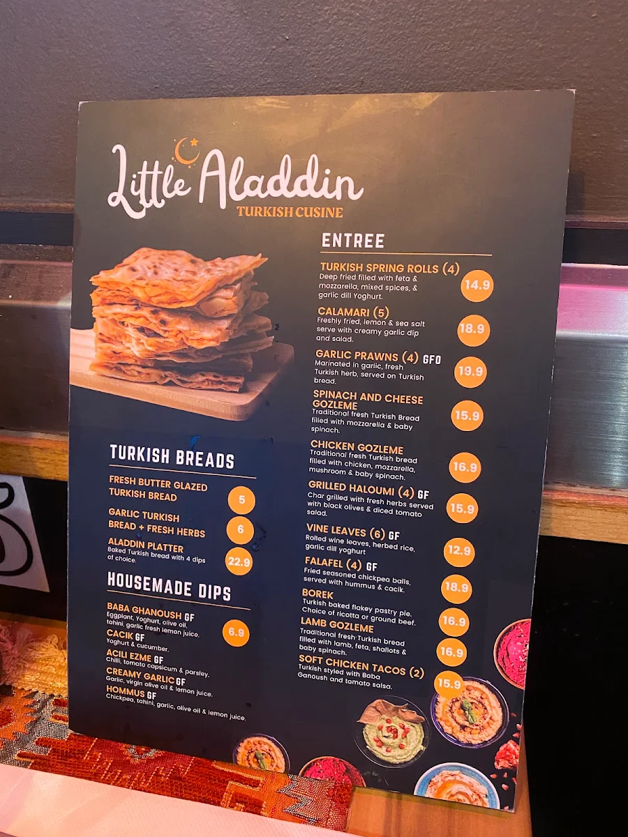 Menu, Little Aladdin