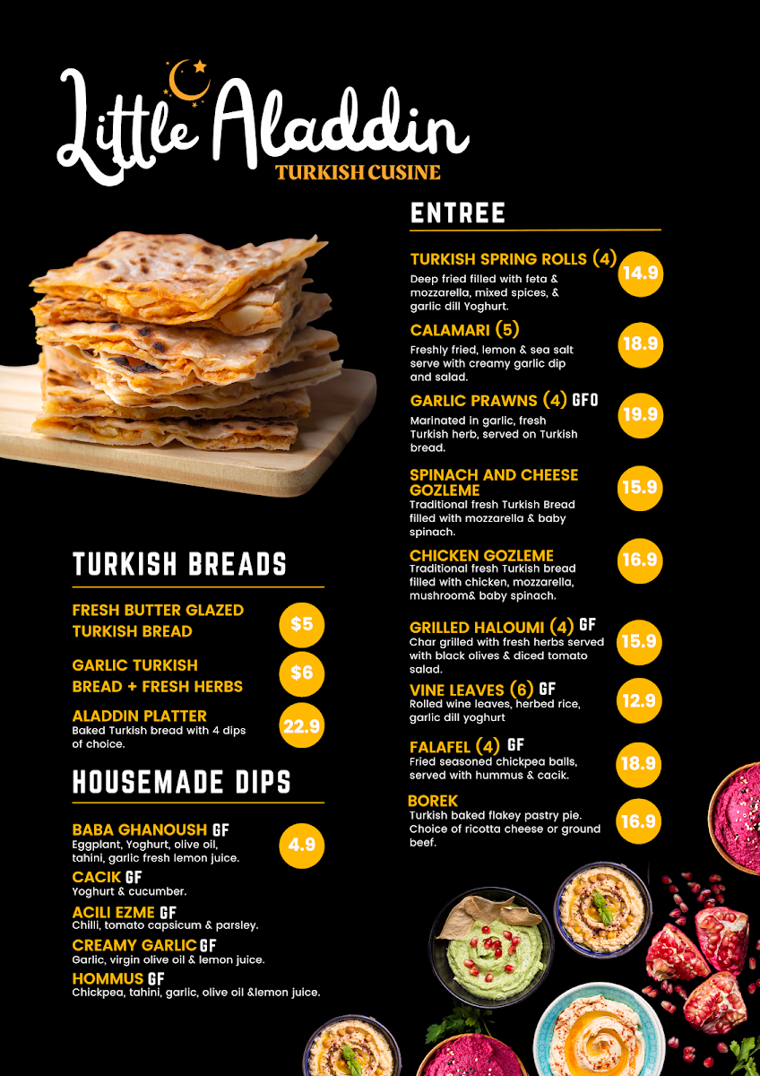 Menu, Little Aladdin
