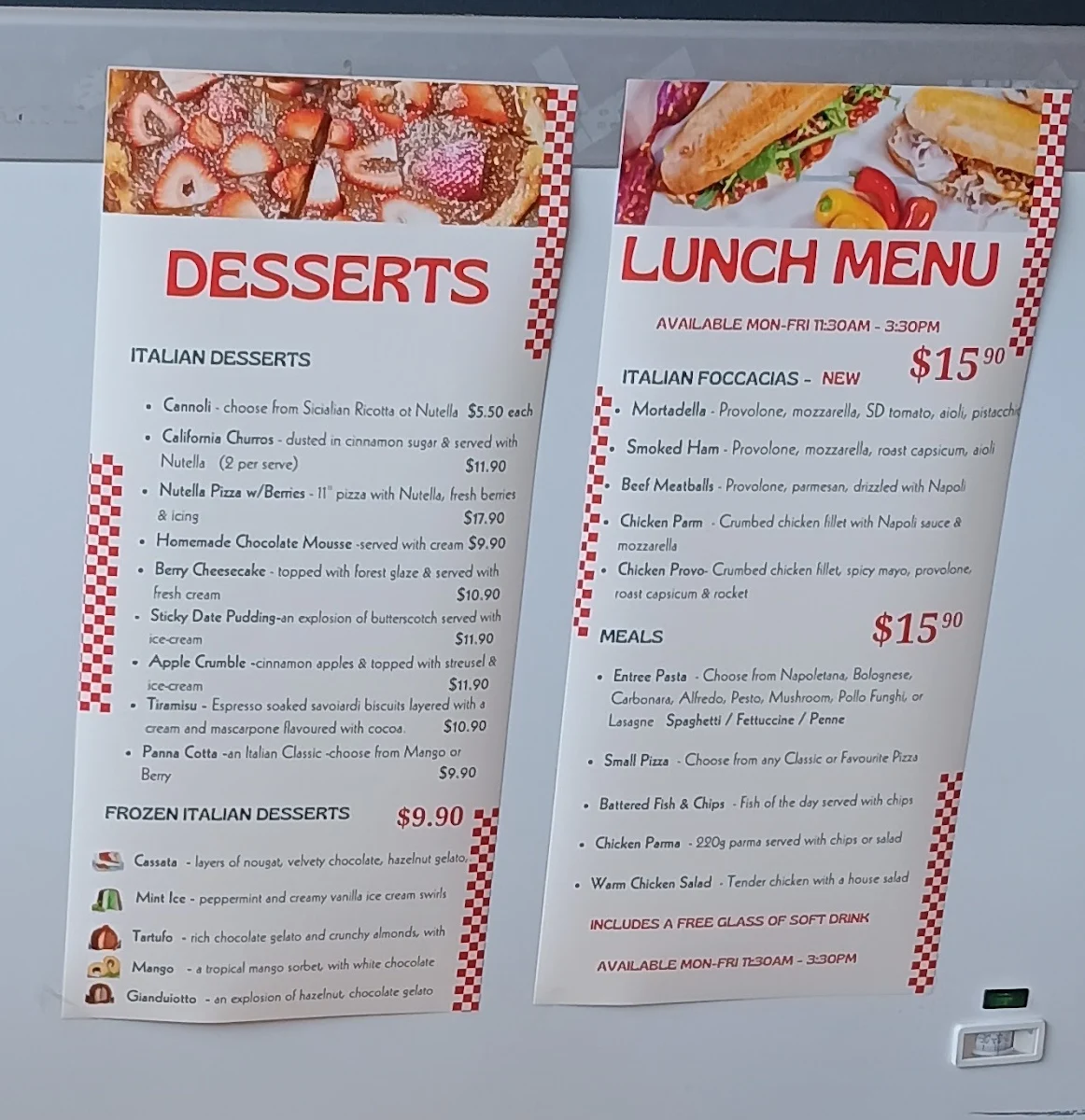 Menu, La Porchetta | Best Italian Restaurant in Craigieburn Central