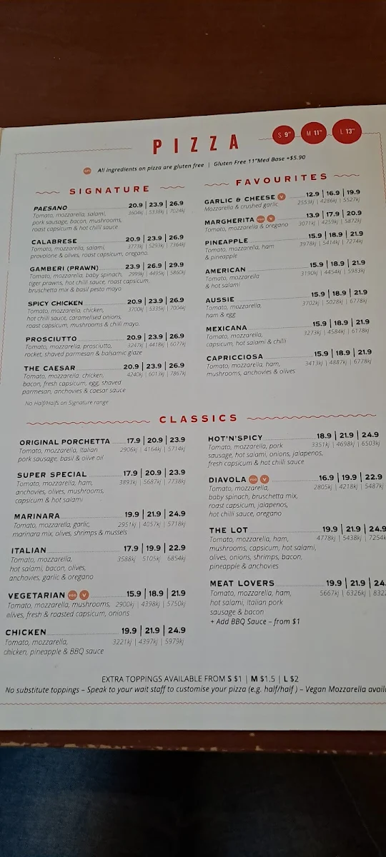 Menu, La Porchetta | Best Italian Restaurant in Craigieburn Central