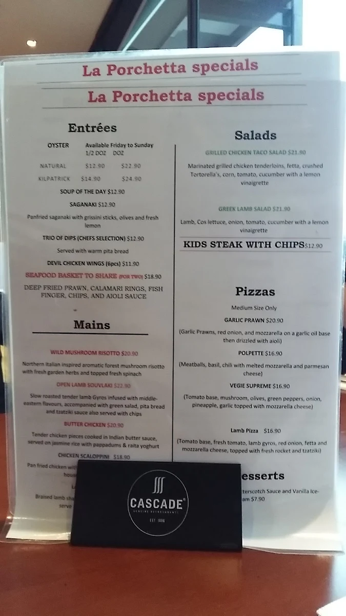 Menu, La Porchetta | Best Italian Restaurant in Craigieburn Central