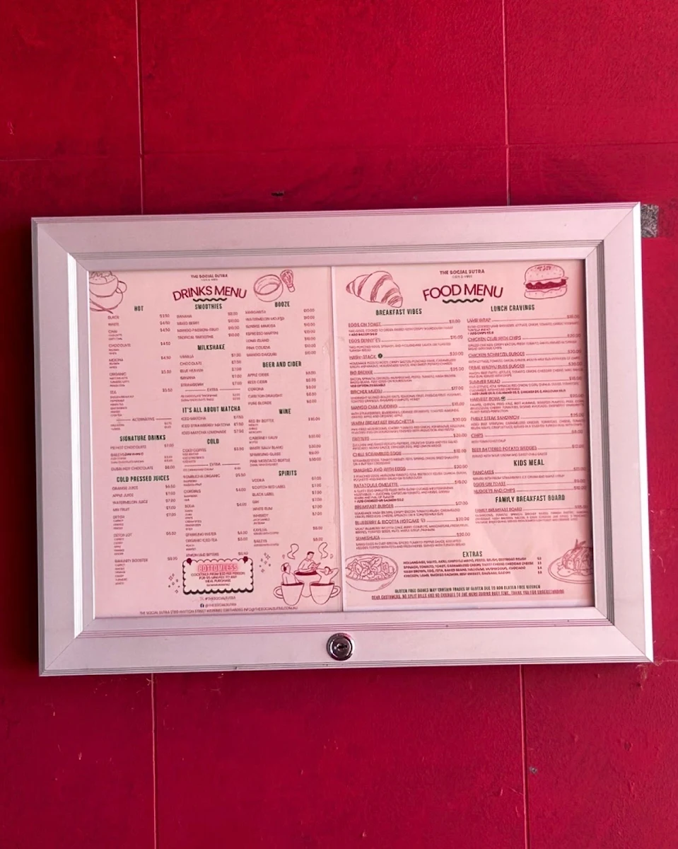 Menu, The social sutra