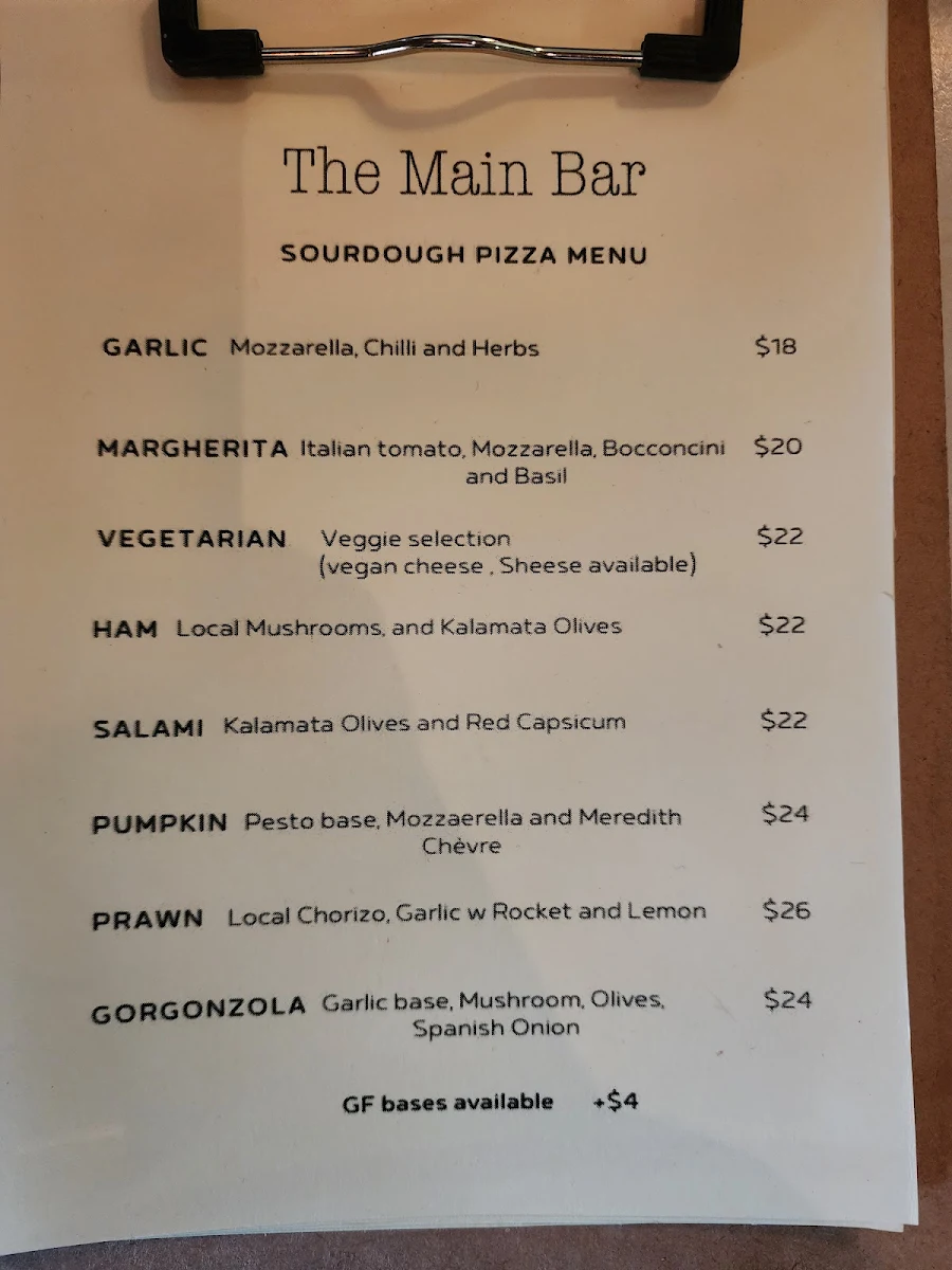 Menu, The Main Bar