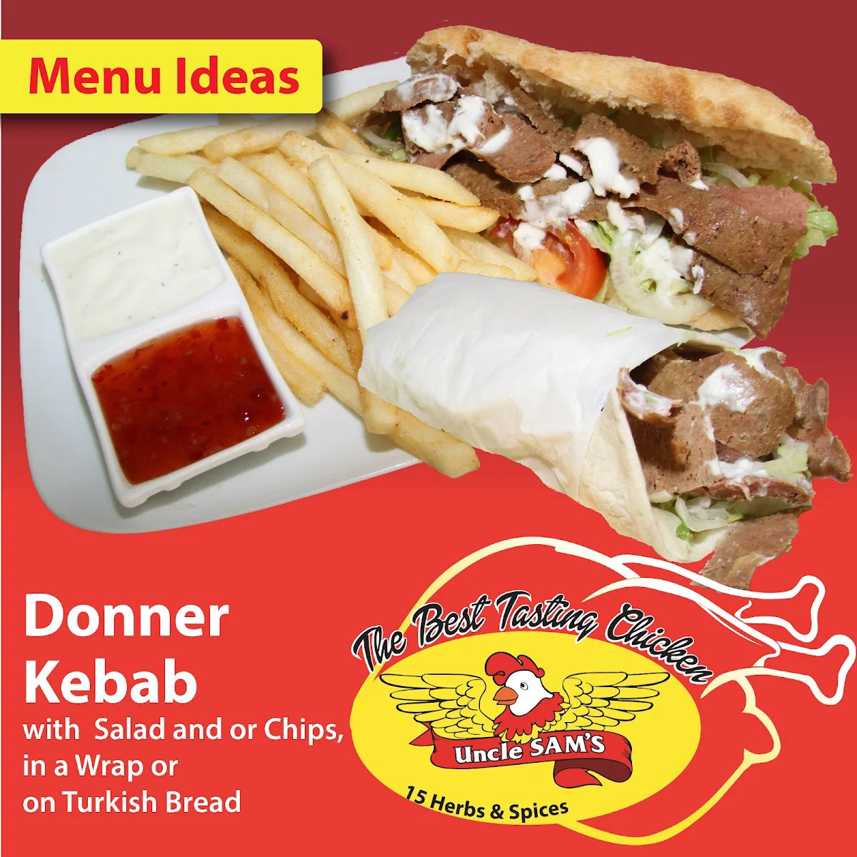 Menu, Uncle Sam's Chicken Charcoal - Pakenham