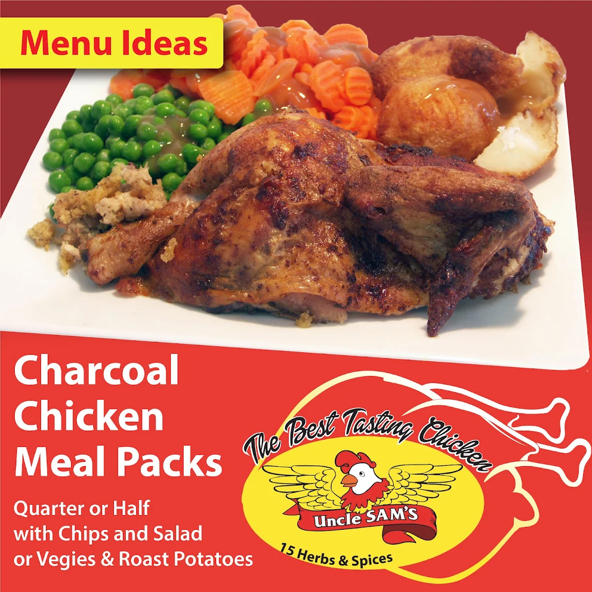 Menu, Uncle Sam's Chicken Charcoal - Pakenham
