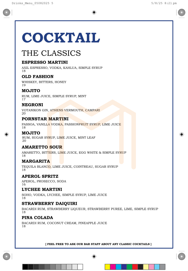 Menu, Melissa Oakleigh