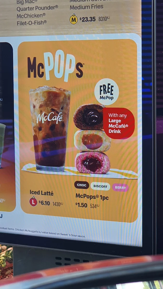 Menu, McDonald's Wangaratta