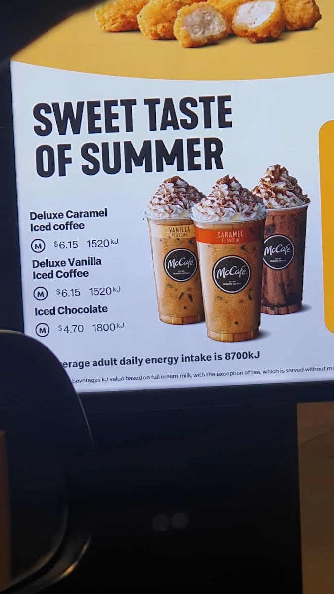 Menu, McDonald's Wangaratta