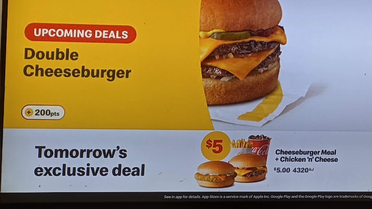 Menu, McDonald's Wangaratta