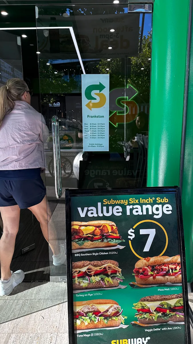 Menu, Subway Frankston (Wells St)