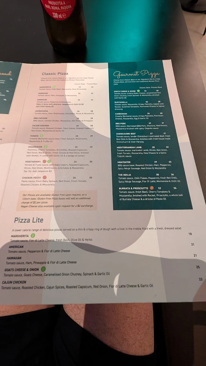 Menu, DoughBalls Pizza, Rundle Place