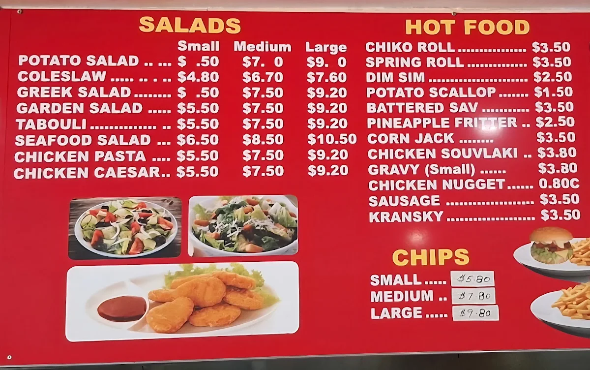 Menu, Monfarville Chickens