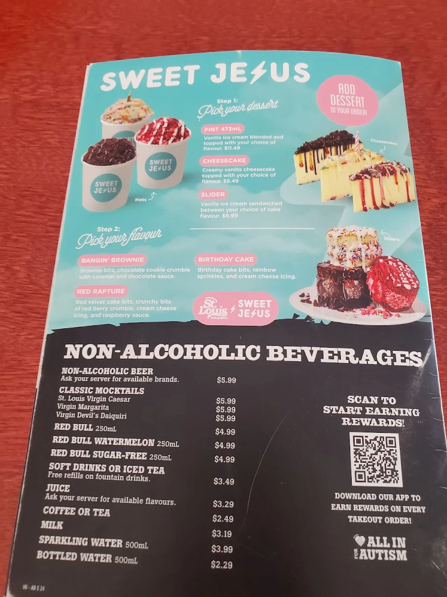 Menu, St. Louis Bar & Grill