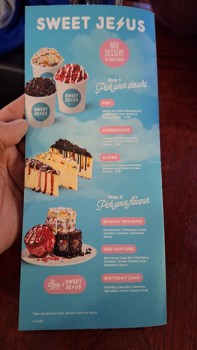 Menu, St. Louis Bar & Grill
