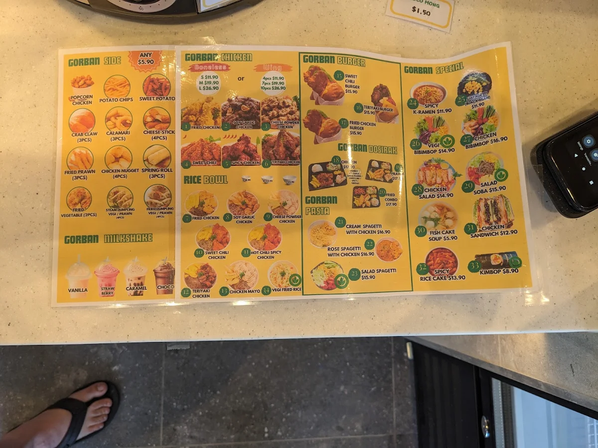 Menu, Gorban