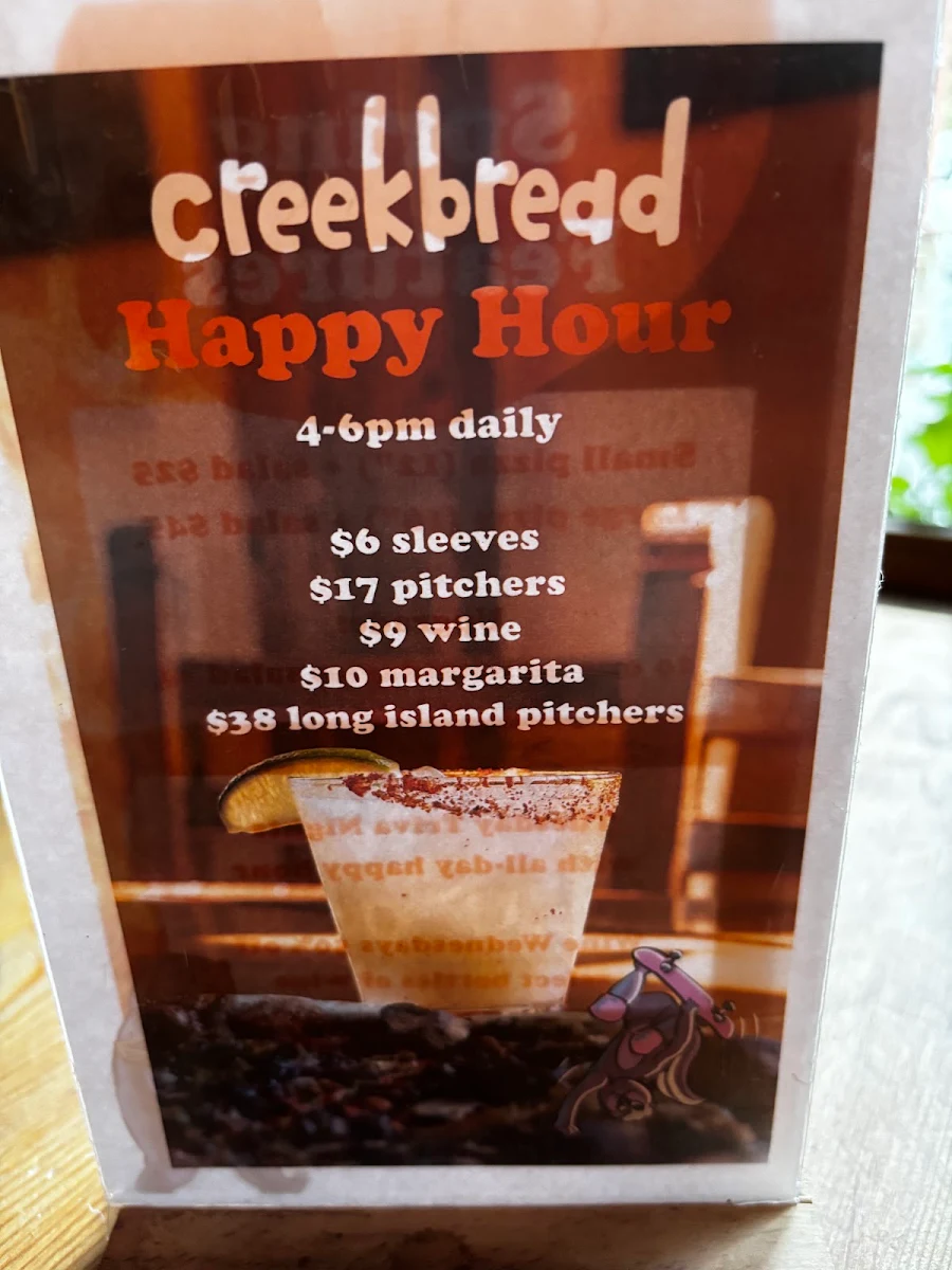 Menu, Creekbread