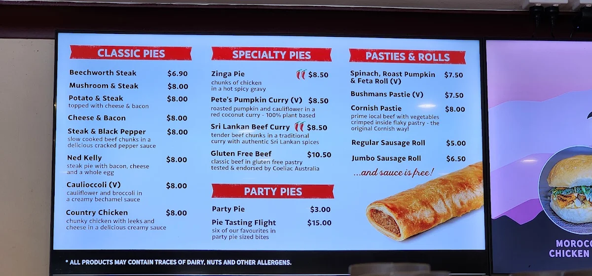 Menu, Beechworth Bakery Bright