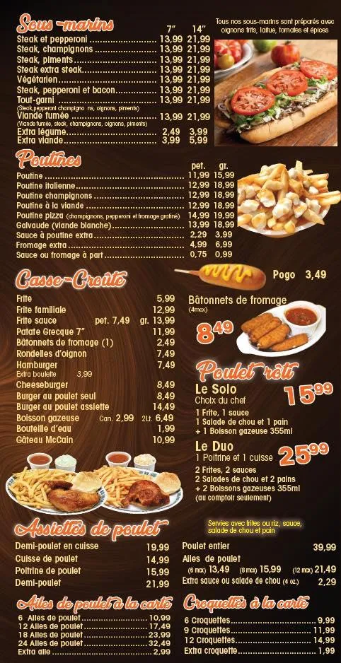 Menu, Restaurant Koro Pizza