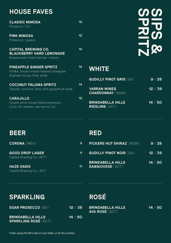 Menu, Common Grounds Corner