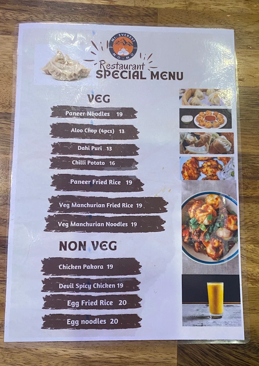 Menu, Mt Everest Mo:mo , Tarneit