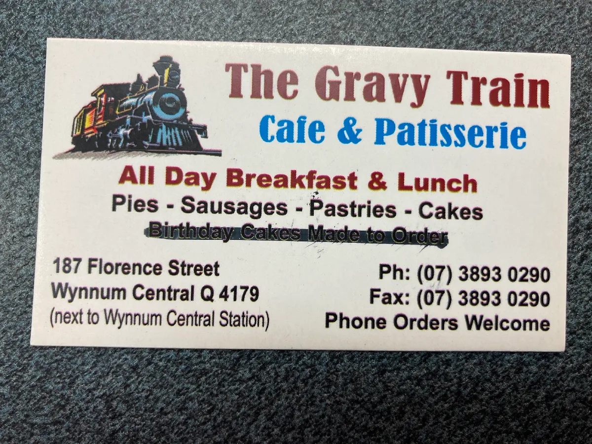 Menu, The Gravy Train Cafe