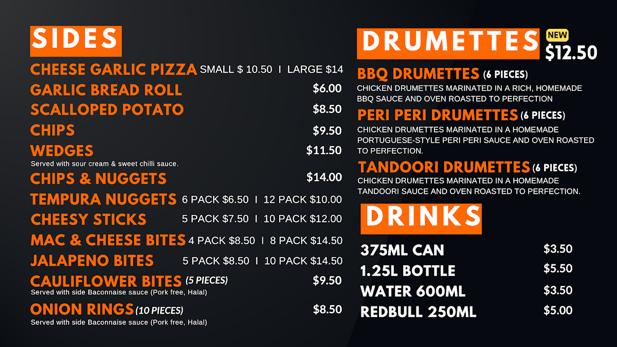 Menu, Amalfi Pizza & Pasta Bell Park