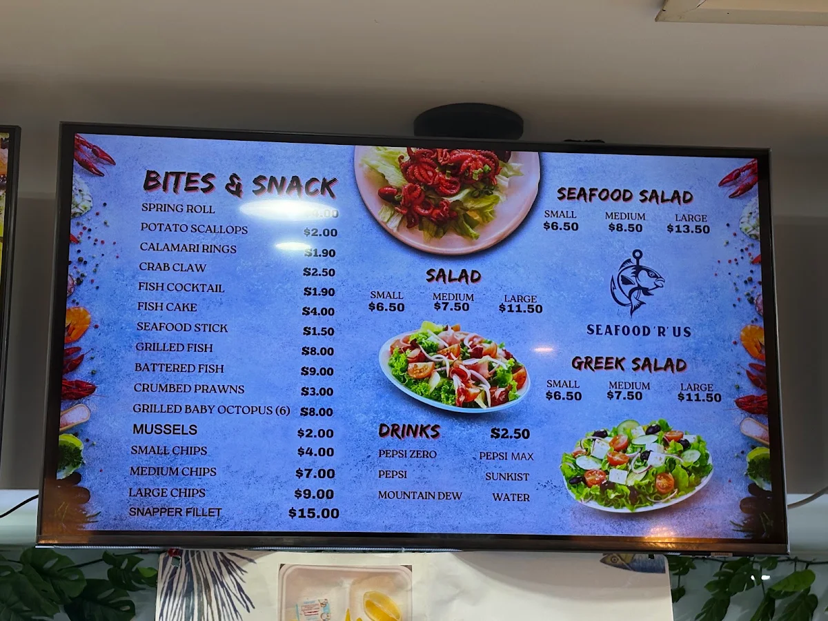 Menu, Seafood R us