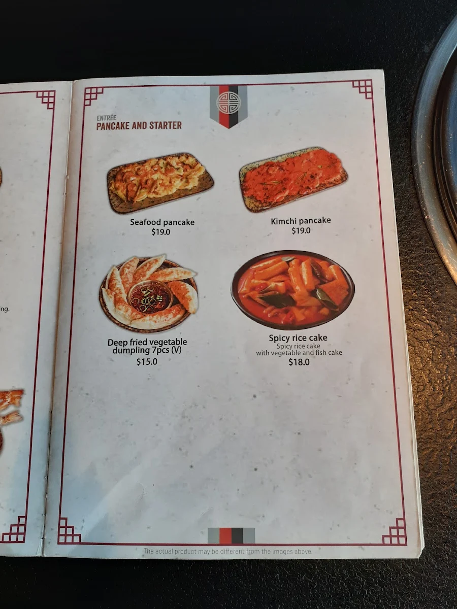 Menu, Hanok Korean BBQ Wollongong