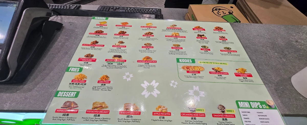Menu, OOSHMAN Concord