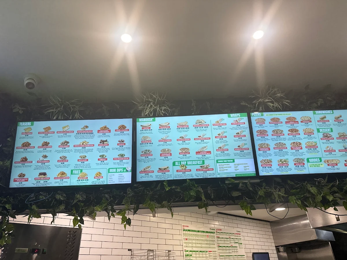 Menu, OOSHMAN Concord