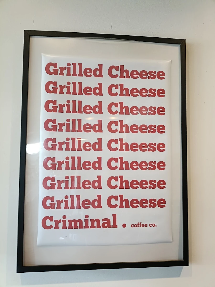 Menu, Criminal Coffee Company