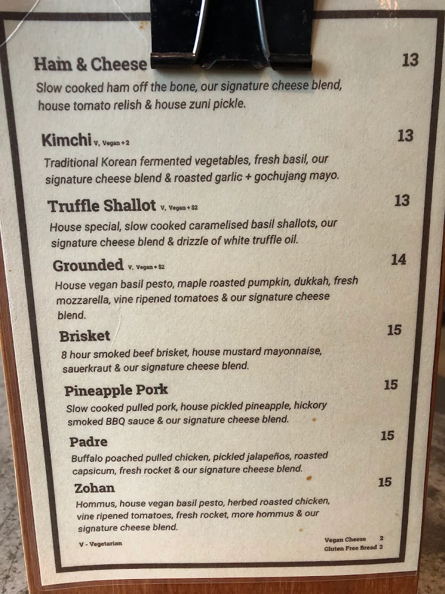 Menu, Criminal Coffee Company