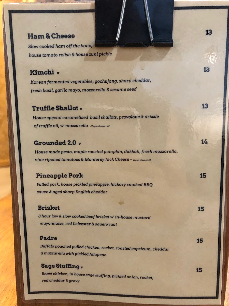 Menu, Criminal Coffee Company
