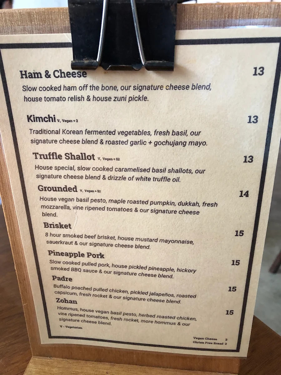 Menu, Criminal Coffee Company