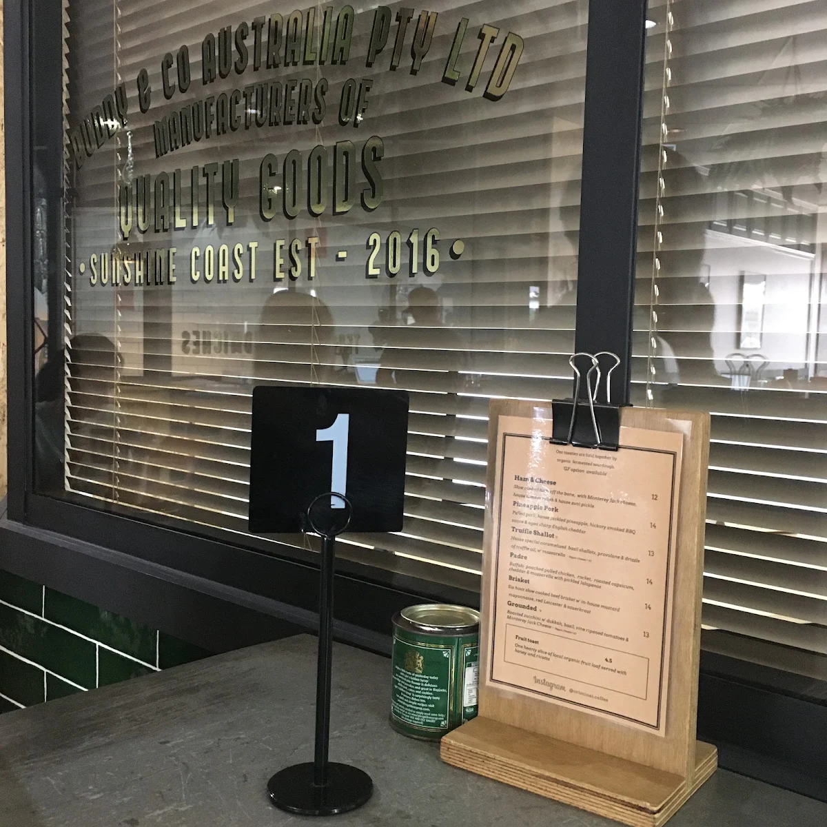 Menu, Criminal Coffee Company