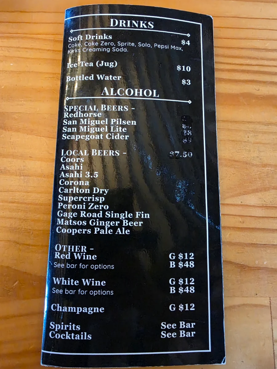Menu, Em's Windmill Kitchen