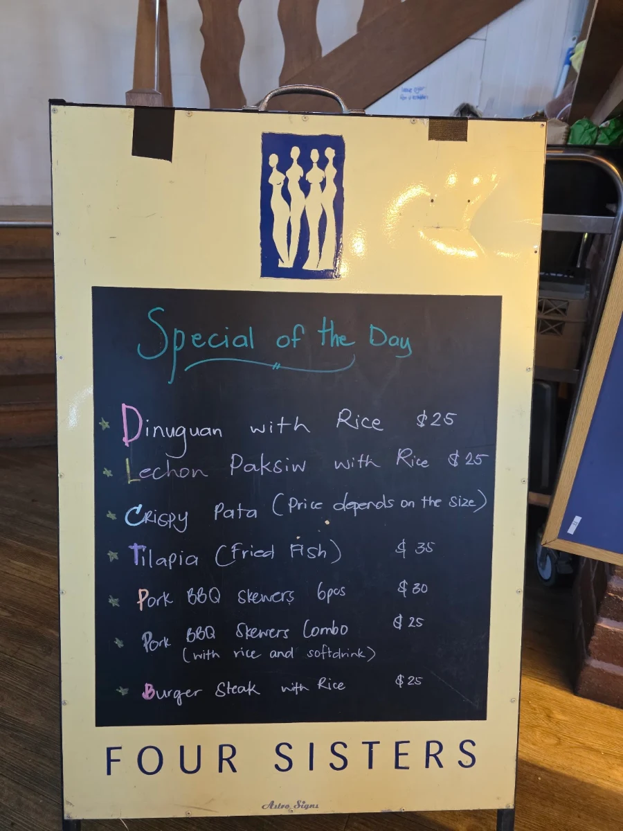 Menu, Em's Windmill Kitchen