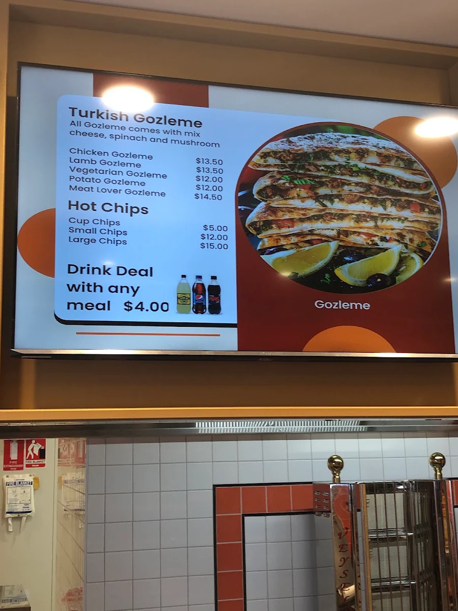 Menu, Lezzet Kebab and Gozleme