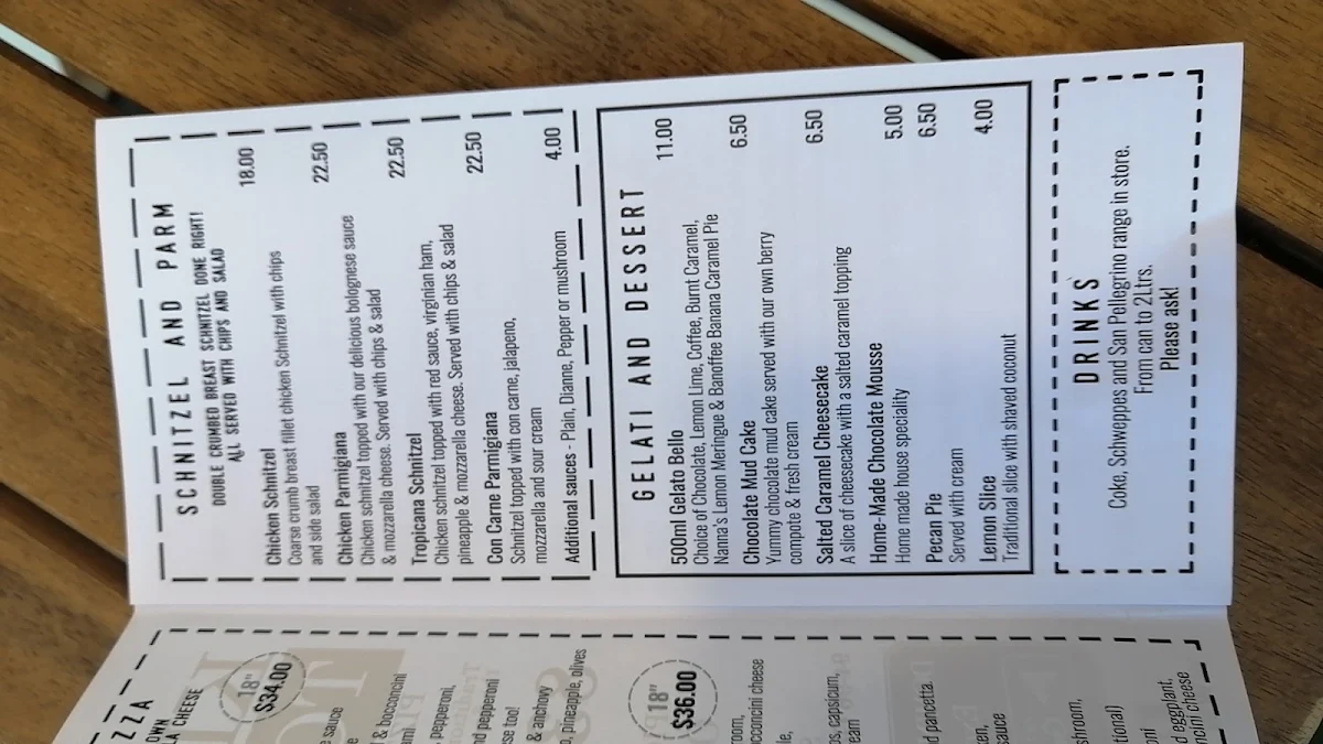 Menu, The Killer Tomato Pizzeria - Newton
