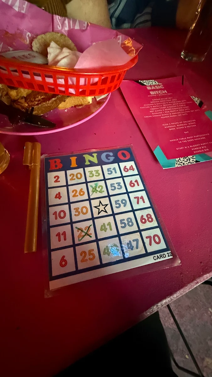 Menu, Evies Disco Diner