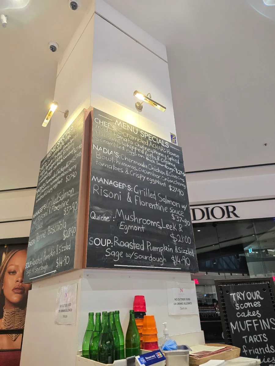 Menu, Nadia's Cafe Parramatta