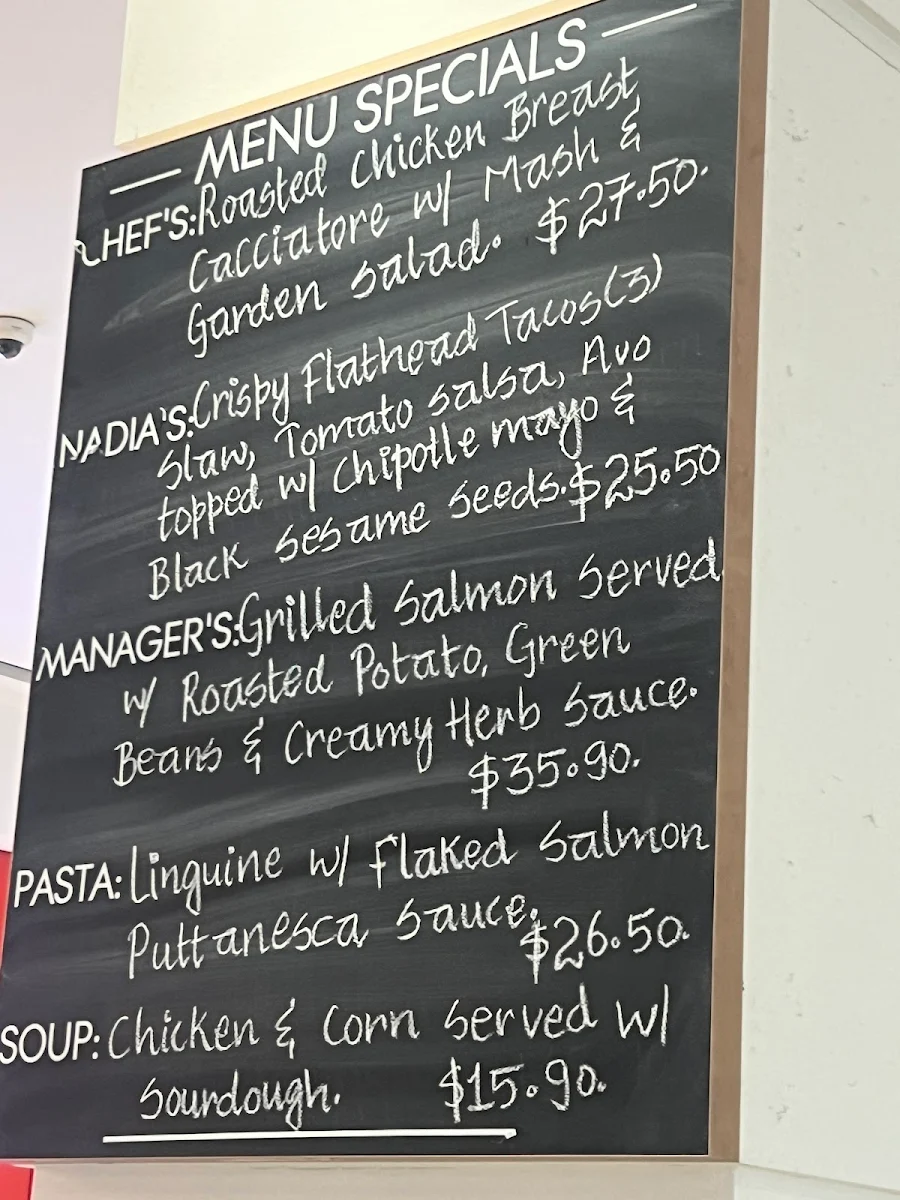 Menu, Nadia's Cafe Parramatta