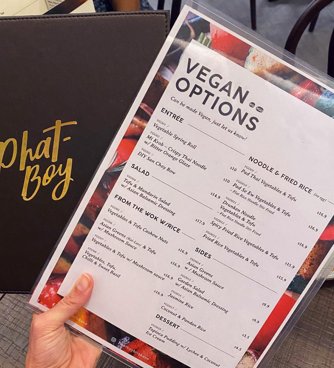 Menu, Phat Boy