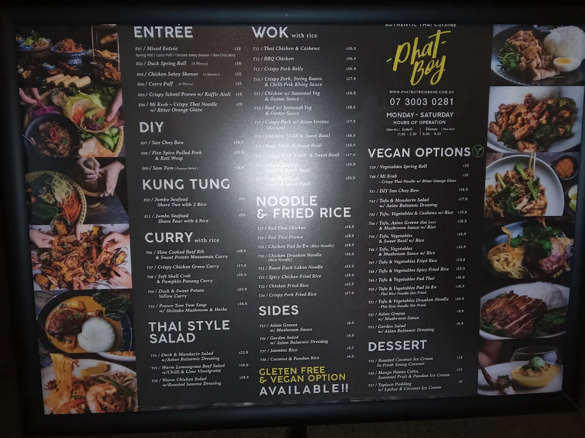 Menu, Phat Boy
